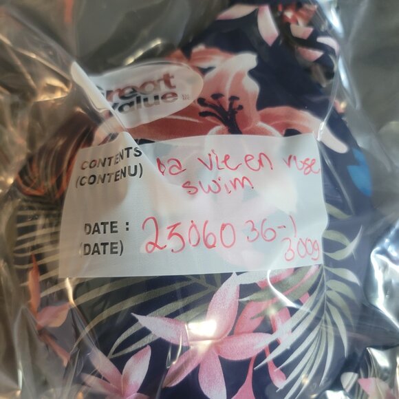 la Vie en Rose Bikini Set Womens XL* Blue Floral Tropical Swimsuit Beach Travel - Picture 11 of 11